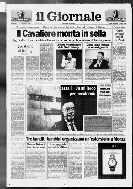 Il giornale : quotidiano del mattino